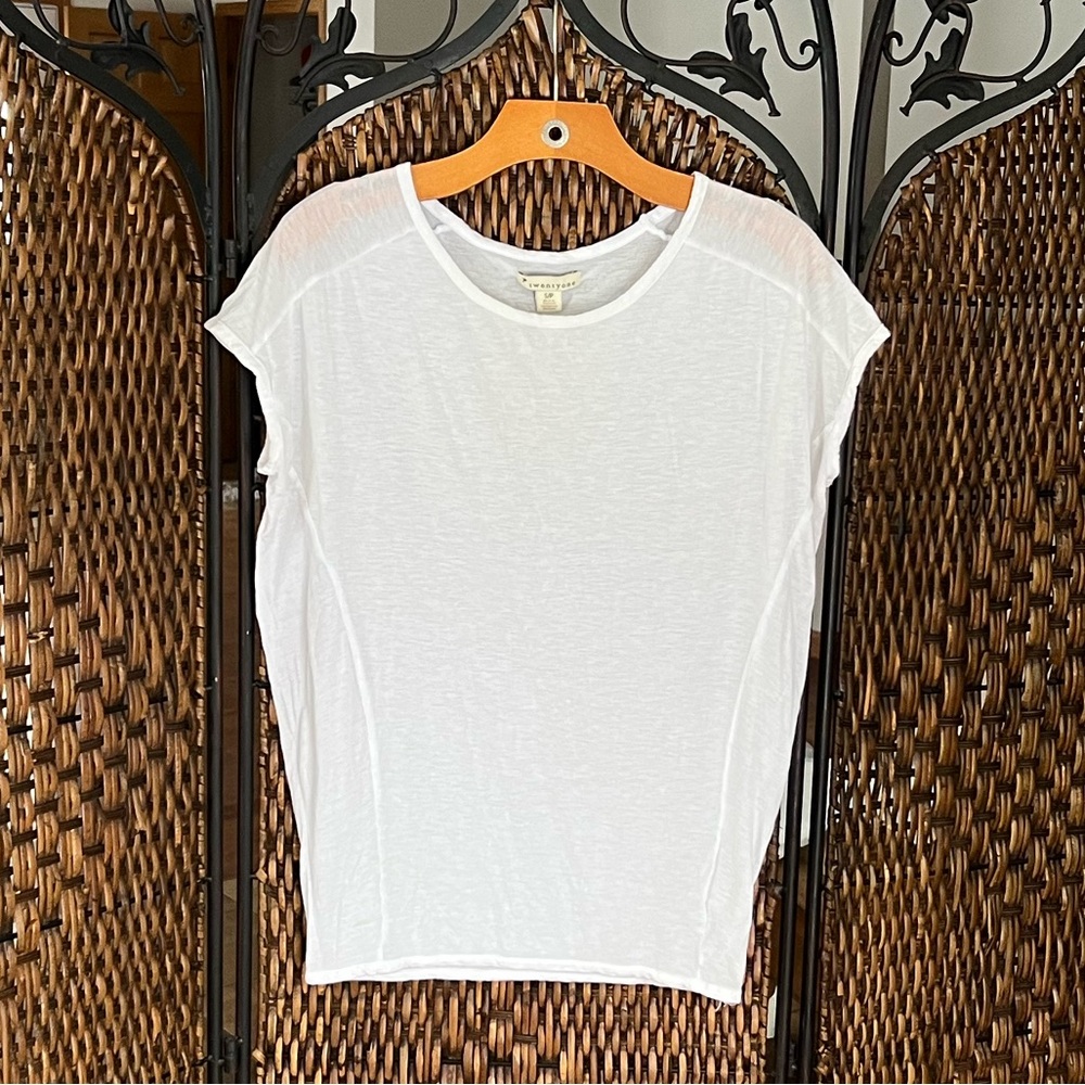 Twenty One Cotton Tencel White T-shirt Small